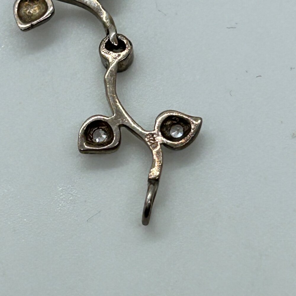 Sterling Silver Vintage Floral S-Link Bracelet 7.81 Grams With Rhinestones 1990s - Picture 15 of 16